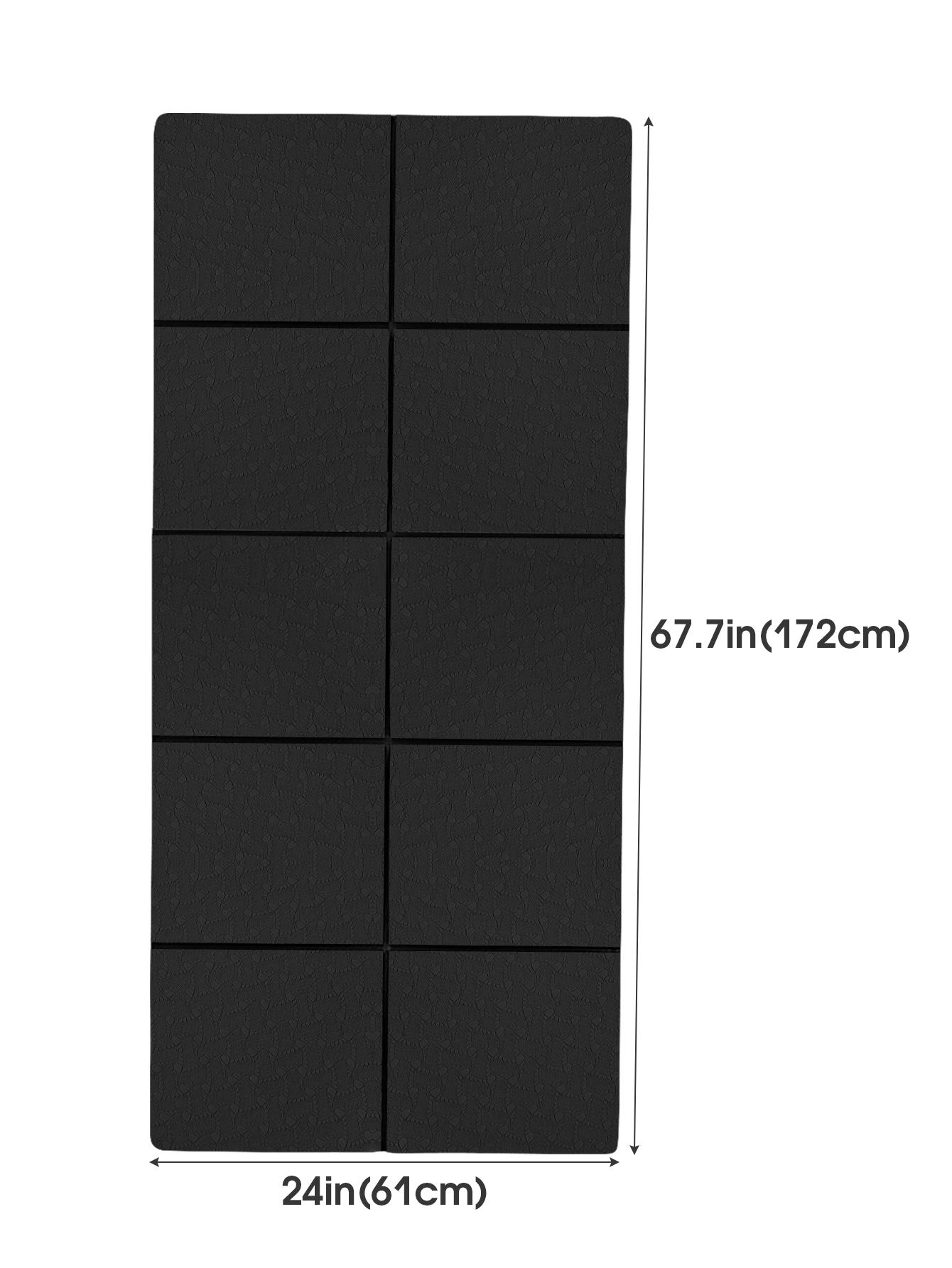 

TPE Foldable Yoga Mat Anti-slip Portable Exercise Mat Eco-friendly Safe and Odor-Free Suitable for Pilates and Floor Training чёрный