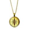 Kompassmuster Zeit Damen Vielseitiger Retro Schmuck Anhänger Halskette