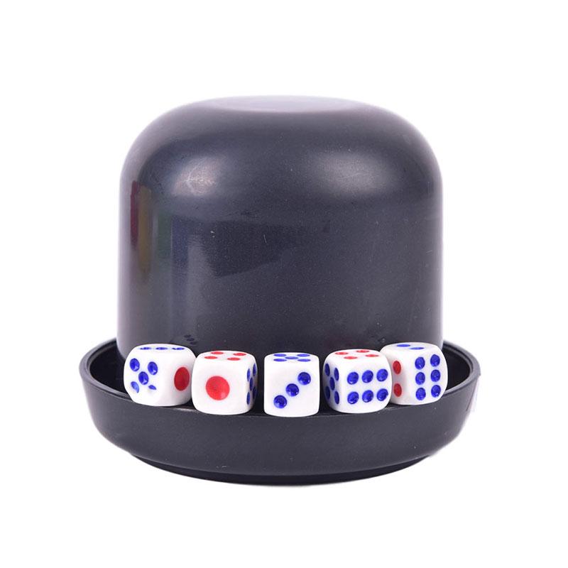 

Многогранная чашка для игральных костей, настольная игра, игральные кости, коробка с 5 кубиками чёрный
