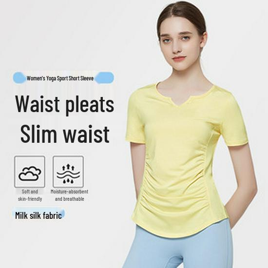 Women's Slim-Fit Quick-Dry Breathable Cropped Yoga Fitness T-Shirt (Style WA56)