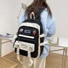 School bag female large capacity high school casual simple student backpack primary school students grade 4-6 girl contrasting backpack