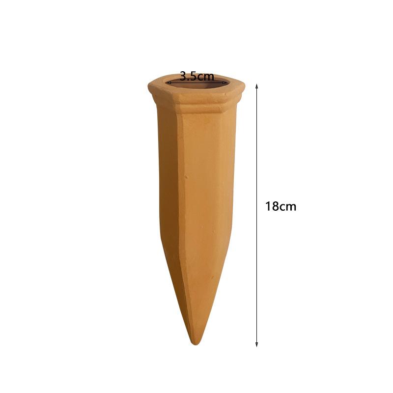 Terracotta & White Ceramic Self‑Watering Spike Automatic Plant Waterer for Potted Plants