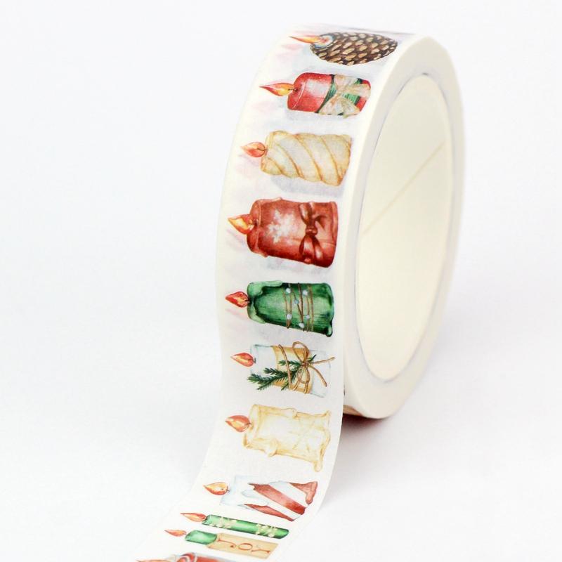 2023 NEW 1PC 10M Deco Winter and Christmas Gingerbread House Candle Dachshund Washi Tape for  Journaling Masking Tape Stationery