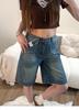 High-Waisted Wide-Leg Plus Size Denim Shorts: Slimming & Loose Fit for Petite, Hot Girl Style.