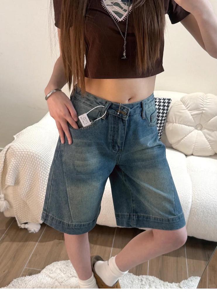 High-Waisted Wide-Leg Plus Size Denim Shorts: Slimming & Loose Fit for Petite, Hot Girl Style.