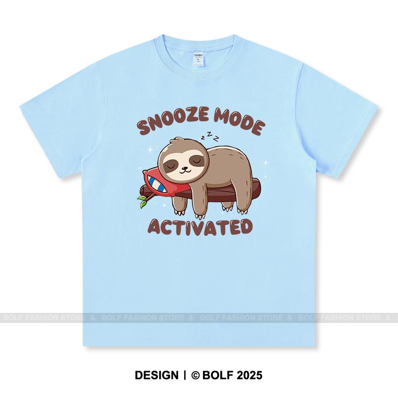 Snooze Mode Activated Printed T-Shirt 100% Cotton Oversized Sleepy Graphic Tees for Men Women Summer Tops Lazycore Streetwear
