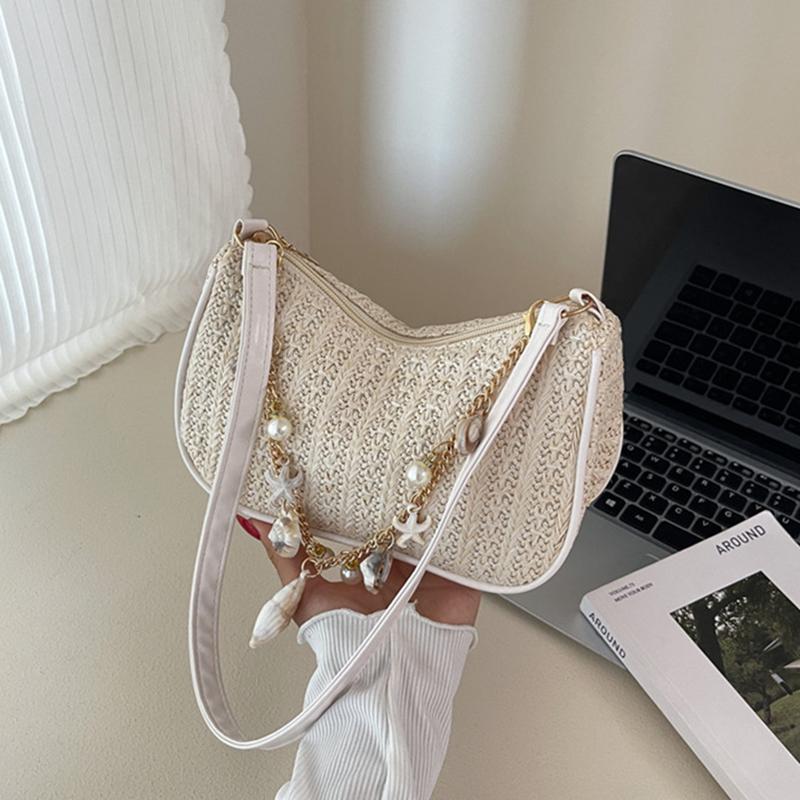 Новая модная сумка через плечо Модная простая повседневная сумка под мышку Личность Коммутер Женская 22x8x13cm бежевый