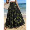 Plus Size Women'S Elegant Fashion Skirt, Casual Printed Midi Dress, Christmas Theme Easy Line Pattern