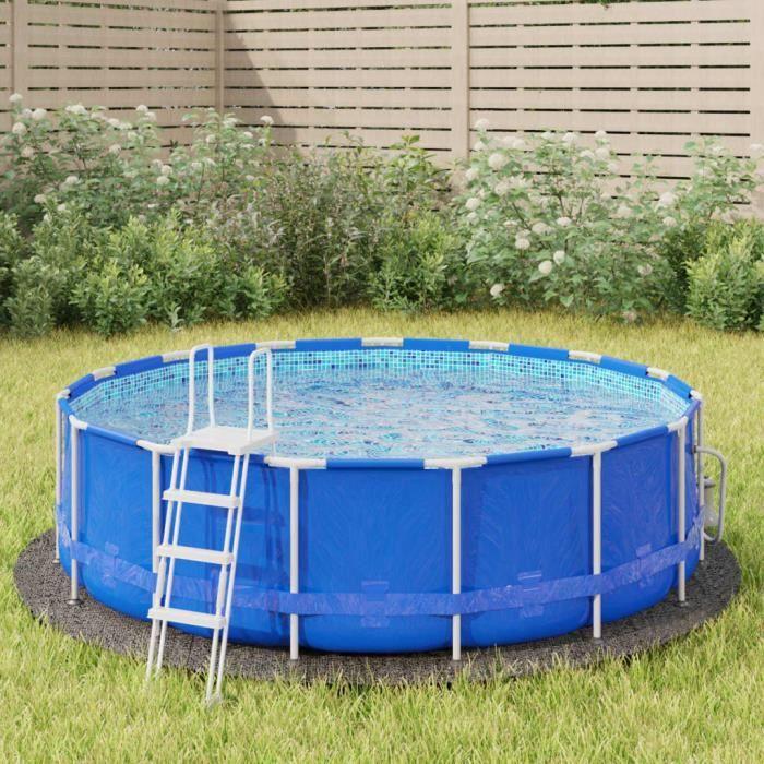 VidaXL Bâche de piscine gris clair Ø306 cm géotextile polyester 94224