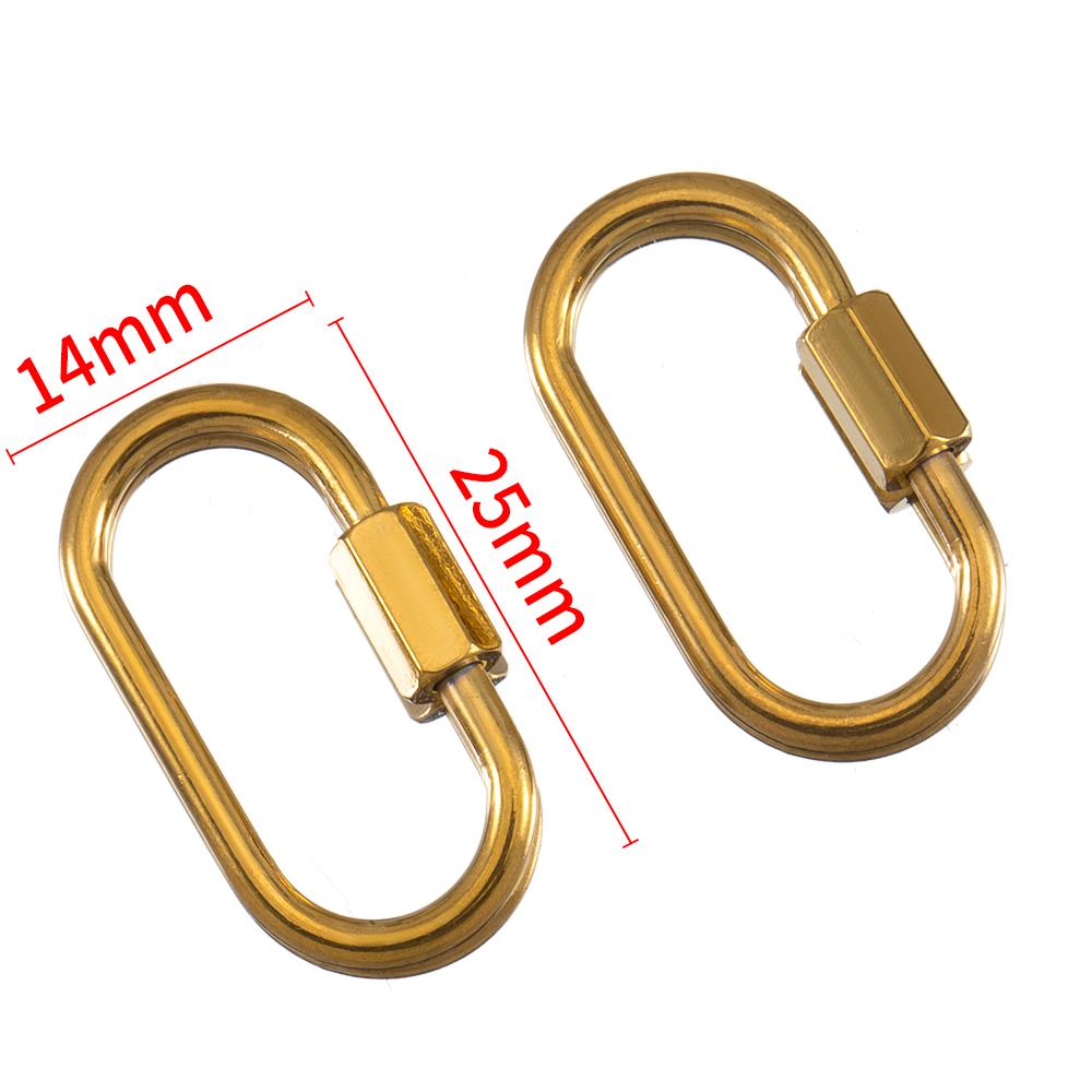 5pcs Stainless Steel D Oval Heart Shape Locking Carabiner Screw Clip Link Hook For DIY Keychain Holder Necklace Jewelry Making