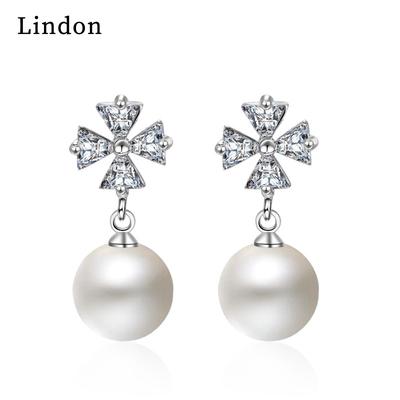 Lindon – boucles d'oreilles en alliage de cuivre et Zircon pour femmes, cadeaux de fête de mariage