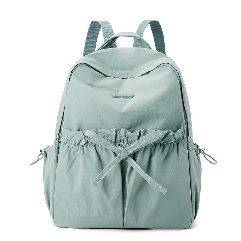Niche Design Women's Drawstring Bow Backpack Simple Sports Backpack
