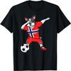 Dabbing French Bulldog Norway Soccer Fans Jersey Football T-Shirt(1)