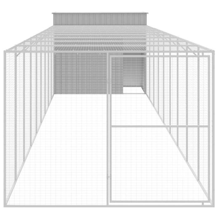 VidaXL Niche pour chien avec cour gris clair 214x1069x181 cm, cage pour chien, abri pour chien, maison pour animaux, cages 3189141