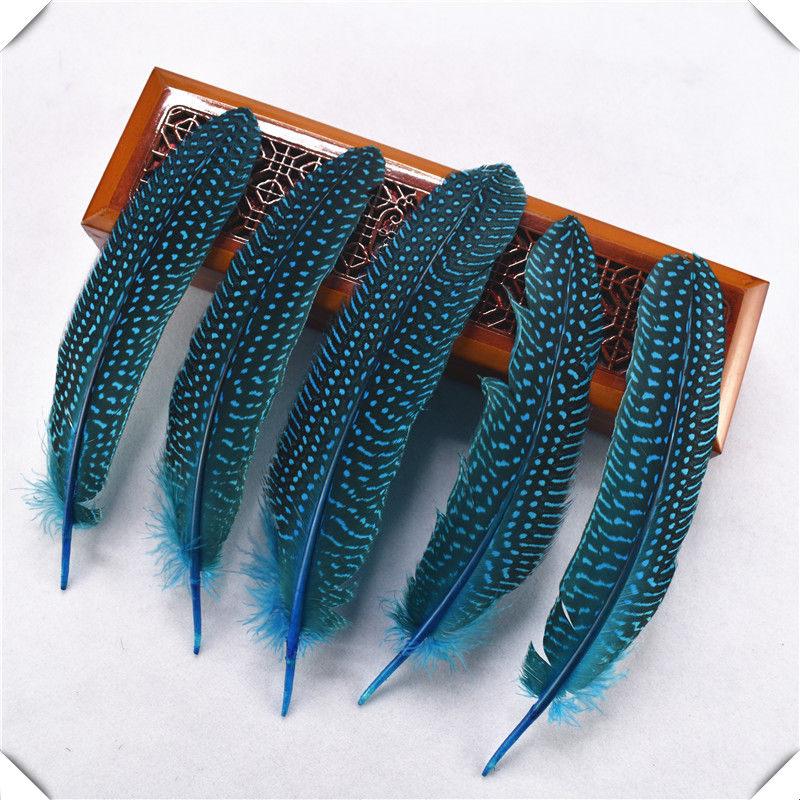 10pcs Wing Pheasant Feathers Spotted Guinea Fowl Plumas Diy Feathers for Jewelry Making Wedding Decoration Plumes Crafts 17-22cm