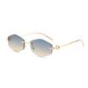New Retro Metal Frameless High-end Sunglasses for Men and Women Fashion Trendy Outdoor Sunscreen Sunshade Glasses