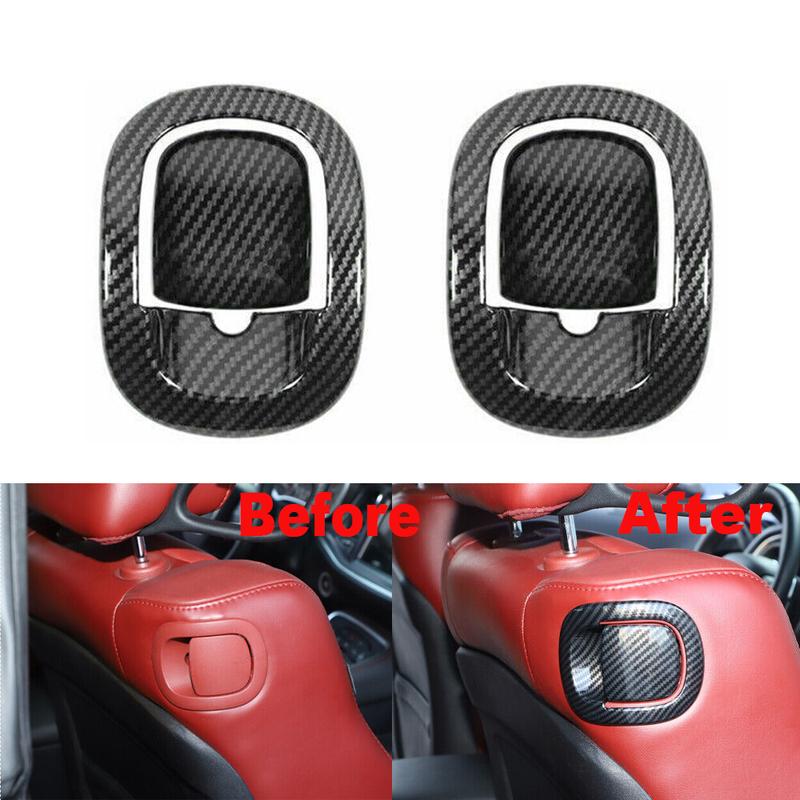 ABS Carbon Fiber Backrest Seat Handle Button Decor Cover Bezel Trim For Dodge Challenger 2016-2023