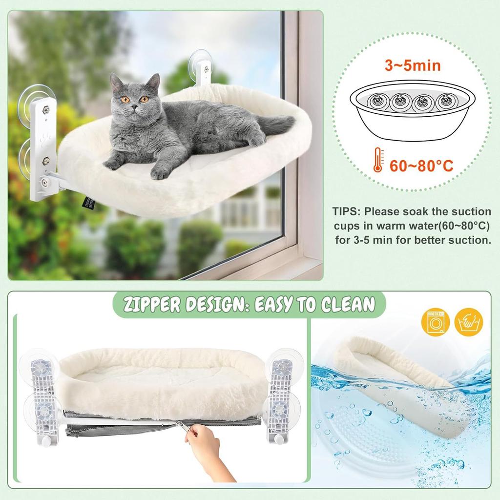 Winter Cat Hammock Window Habitat Cat Sunbathing Glass Hanging Suction Cup Balcony Pet Nest Foldable Pet Bed Cat Supplies