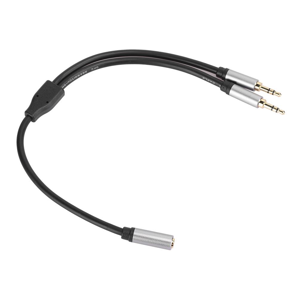 

o Кабель AUX 3,5 мм 1 гнездо на 2 штекера 1 разделение на 2 ТВ усилитель динамик крепление подключение 0.3 Meter / 1ft