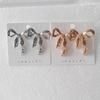 ZA European Fashion Geometric Bow Earrings - Retro Metal Design
