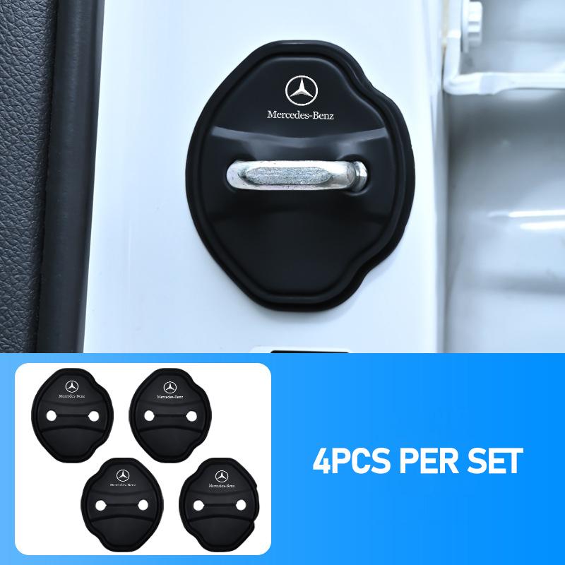AABHZ1 Silicone Car Door Lock Covers Door Anti-Collision Soft Pads for Mercedes Benz B C E S Class A Class C200L GLC GLK CLA GLA