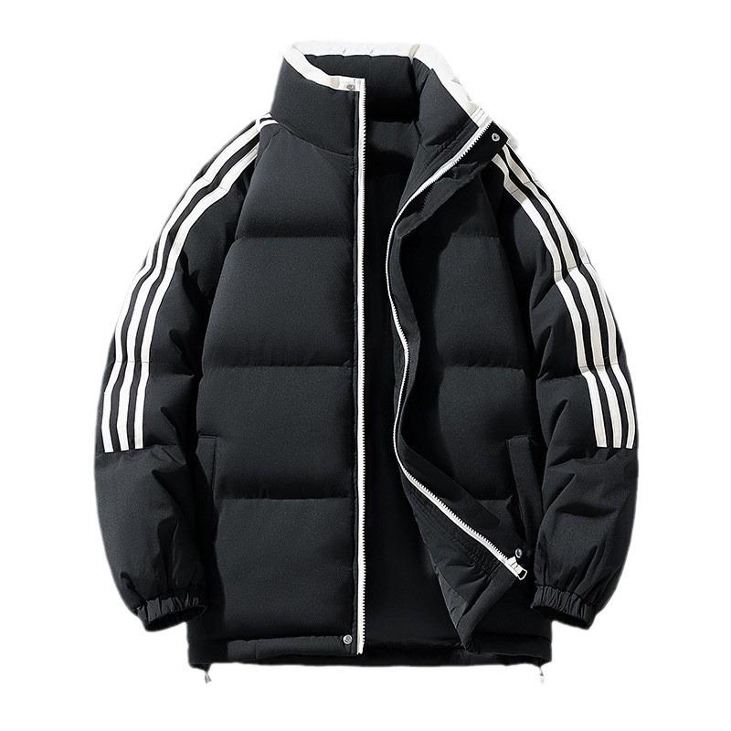 Cotton Suits Men and Women Same Style Stand Collar Loose Cotton Coat Warm Couple Striped Bread Suit Cotton Jacket