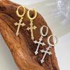 Elegant Crosses Hoop Earrings Elegant Hoop Earrings Accessory With Zircon Crosses Drop for Fashion Enthusiasts