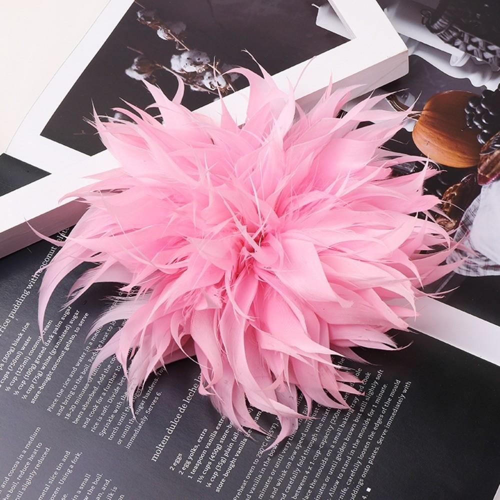 Elegante Flor de Plumas Grande de 18-20 cm Broche de Plumas Hecho a Mano Accesorios Flor DIY Pines de Solapa Boda