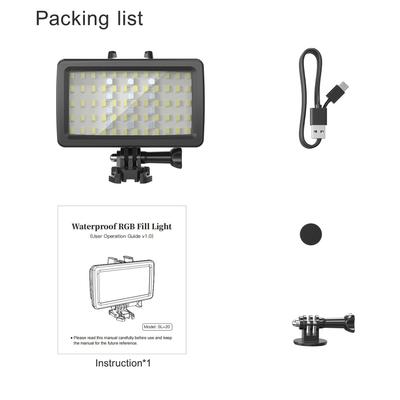 Andoer SL-20 Wasserdichtes RGB-Fülllicht, LED-Videoleuchte, 8 Beleuchtungsmodi, CRI95+, dimmbar, IPX8