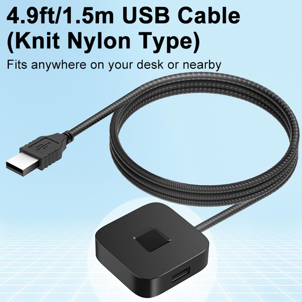 USB Fingerprint Reader with USB Hub/5ft Cable Portable Fingerprint Logger Biometric Fingerprint Login Reader for Windows 11/10