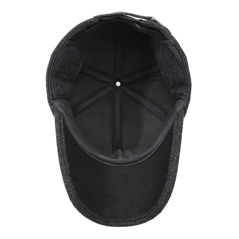 Middle-Aged Autumn Winter Hat Men's Velvet Thick Cap Outdoor Warm Cold-Proof Baseball Cap