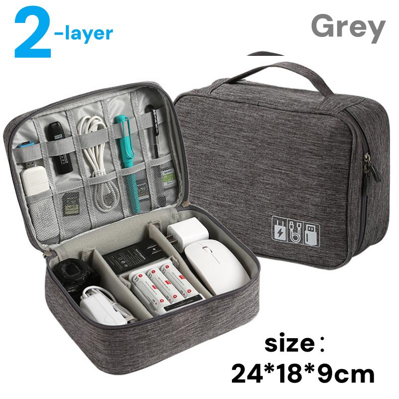 Portable Travel Electronic Cable Accessories Storage Organizer Bag for Chargers Power Banks - Practical Pouch