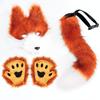 Halloween Wolf Mask Plush Tail Accessory Kit Simulation Animal Roleplay Costume Props Party Masquerade Decoration Set