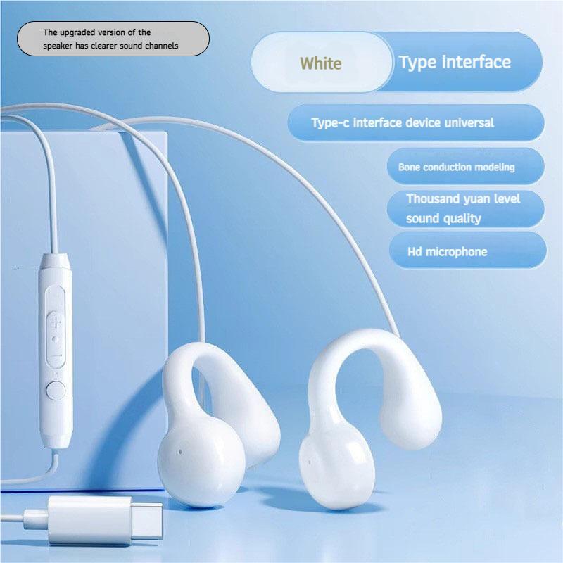 Kablet hodetelefon In-ear Type-c 3,5 mm øretelefon Øreklemme Med mikrofon Mikrofon Hodetelefoner Øredobber Sportshodesett For ledningskontroll og mikrofonanrop