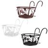 Fence Flower Pot Holder Metal Hanging Basket with Double Hook Over The Rail Potted Plant Holder for Railings Balcony Fence Terrace