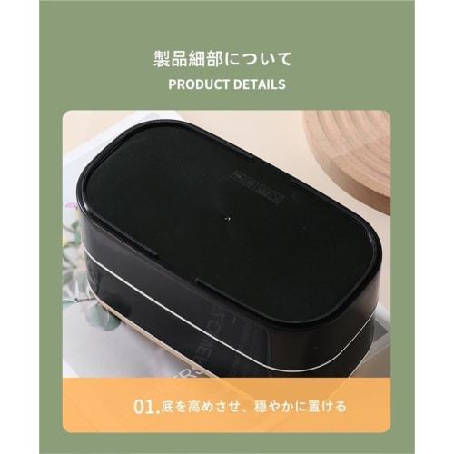 EFFORTS Fresh Lunch Box, Microwaveable, 1-2L Capacity, Slim, Square, Easy-Care, Two-Tier, Leak-Proof, Easy-Clean, Antibacterial, Bamboo Lid, Suitable