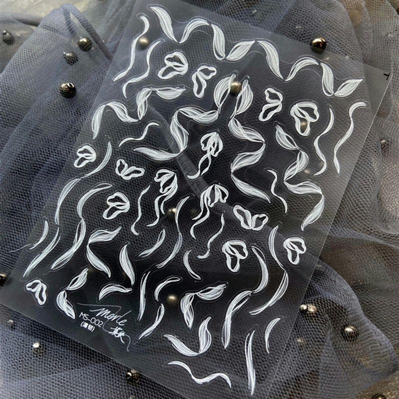 

Instagram Style Ballet Shoes Ribbon Simulation Nail Sticker White Ballet Shoes Sticker MS-002