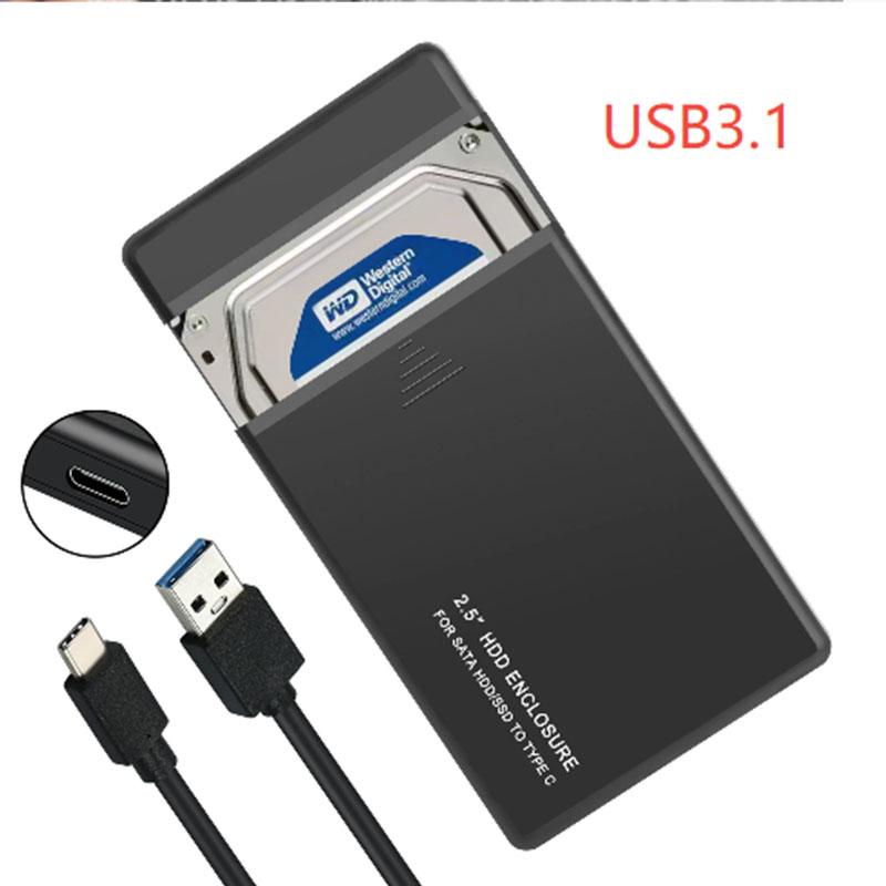2.5" SATA HDD SSD Enclosure With 5Gbps Transfer Speed USB3.1 Hard Drive Case for SSD USB 2.0 3.0 External Storage Mobile Adapter