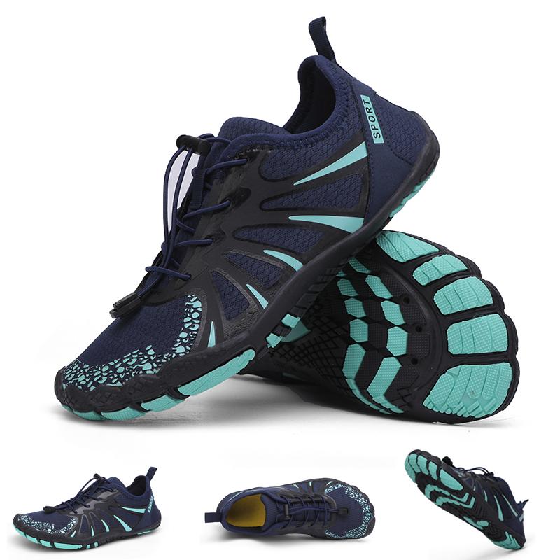 

Обувь для водных видов спорта унисекс, дышащая сетчатая обувь для заплывов, летняя нескользящая портативная пляжная обувь 41 синий/чёрный