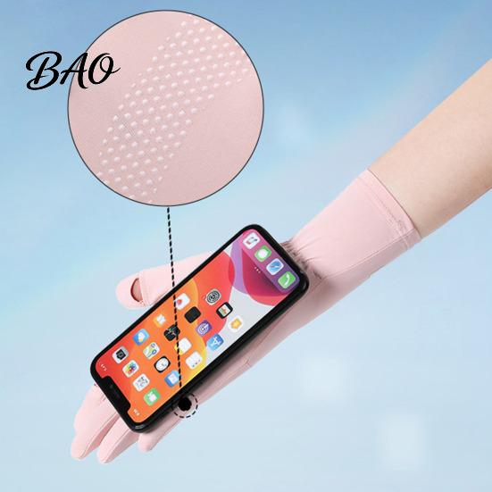 Breathable Summer Driving Gloves Sun Protection Gloves, Ultra Thin Full Finger Anti-Slip UV Palm, Ice Silk for Women Cycling Hiking