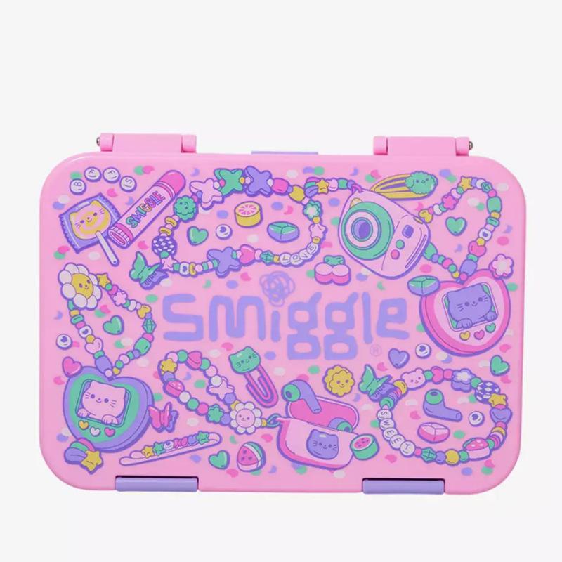 Smiggle Kids Backpack Cat Necklace Pink School Bag Lightweight Outdoor Casual Daypack
