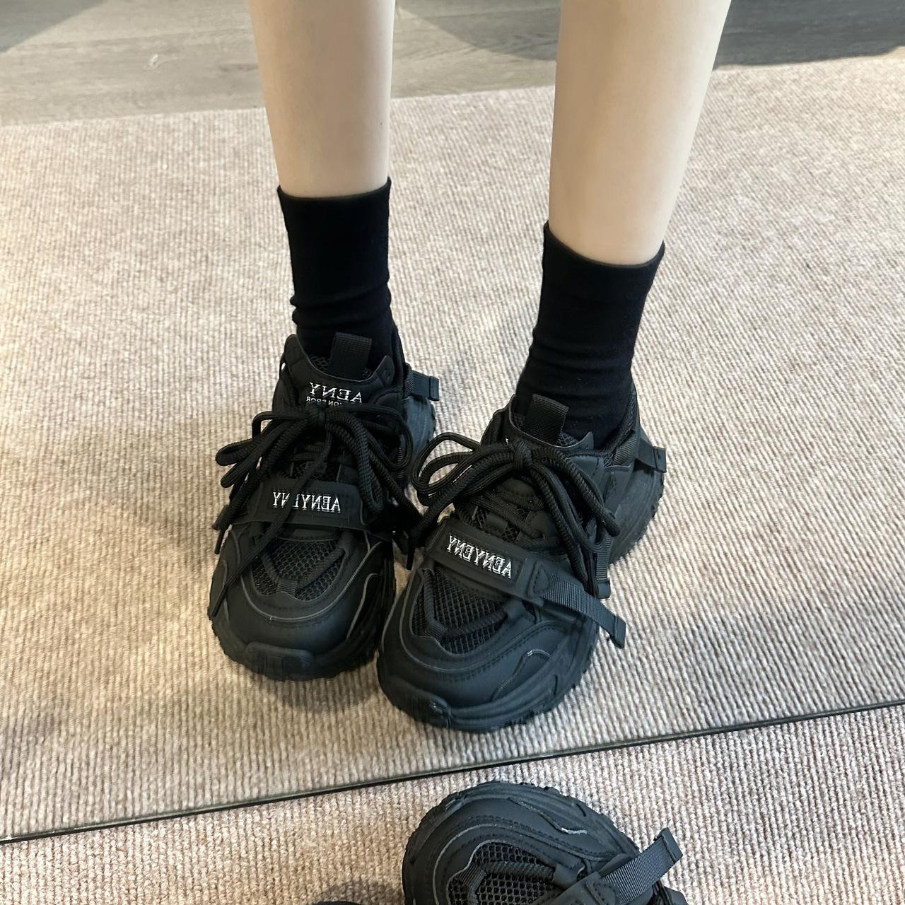 

Shoes women s new spring thick-soled heightening casual shoes muffin shoes little white shoes original design sense 40 чёрный