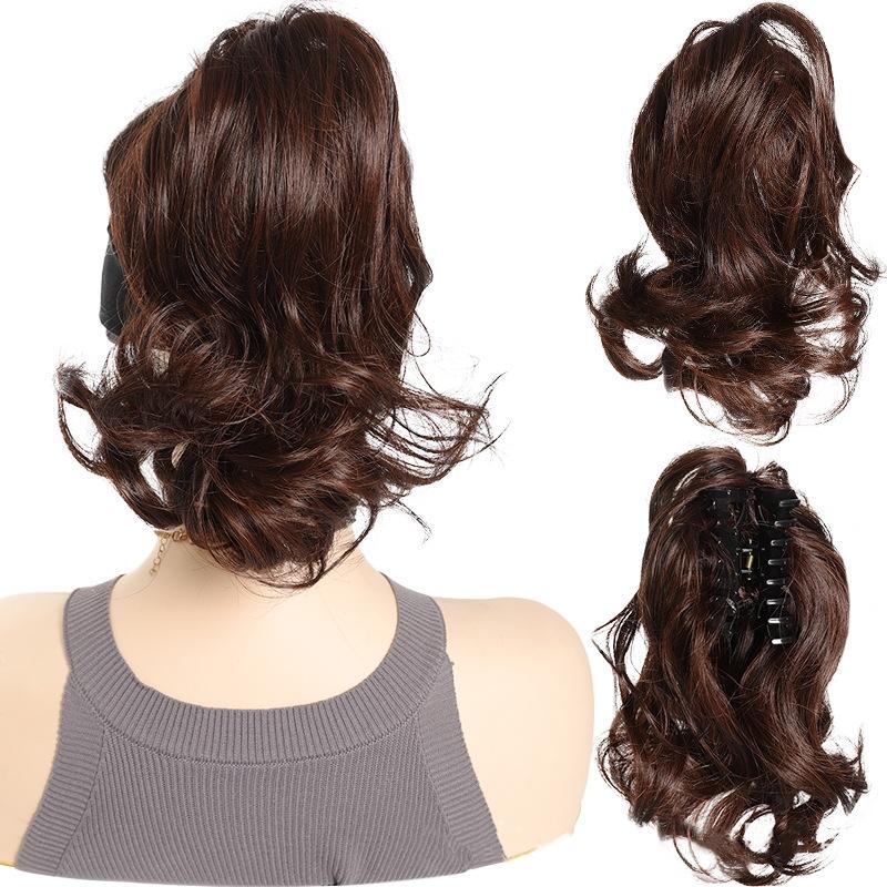 Clip per Capelli Sintetici Corti Ricci Folti Estensioni per Capelli Coda di Cavallino Piccolo Artiglio per Coda di Cavallo Capelli Finti su Clip Parrucca Ondulata per Donne