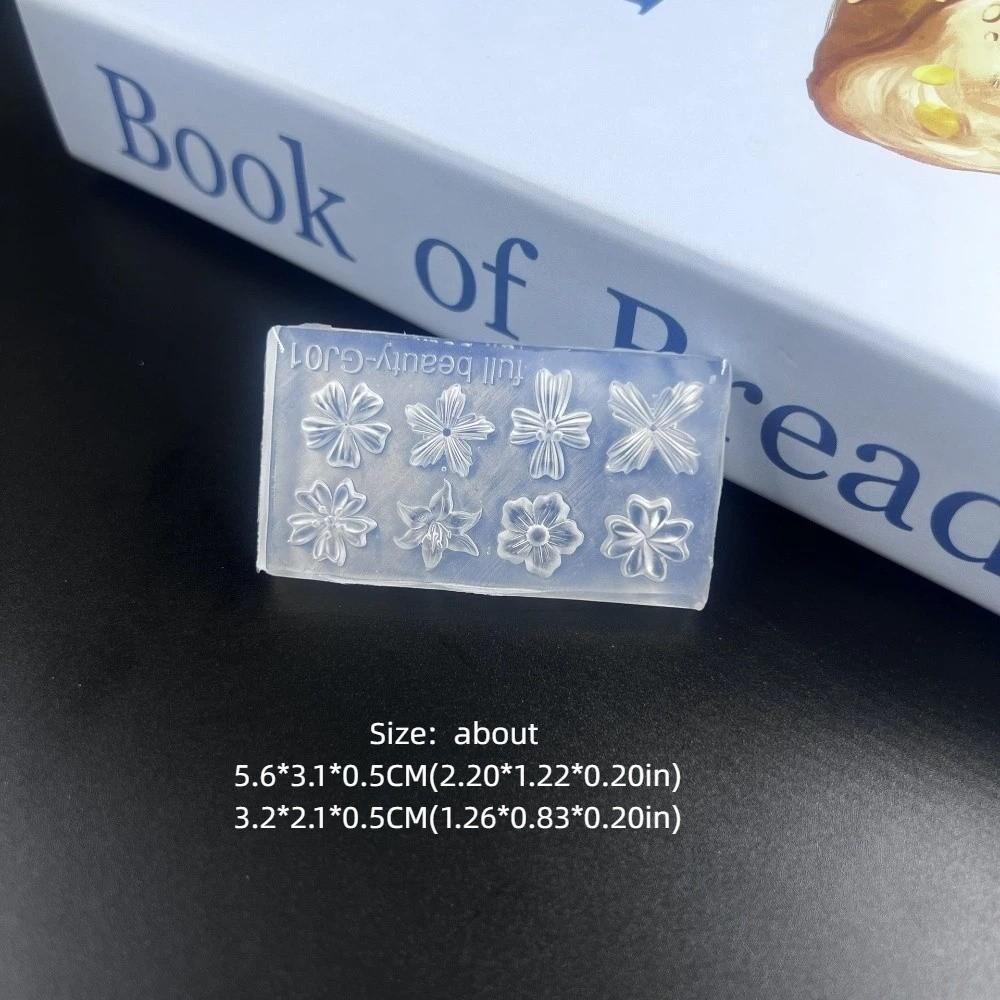 Rosa Blumige Form Silikon Nagelform Transparente 3D Nagelform Neue Blumen Nagelform Nagel carving