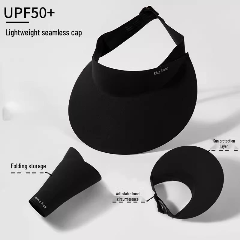 Dámský bezvrcholový bezešvý kšilt s ochranou proti UV záření a sluneční maskou - nový styl 2025