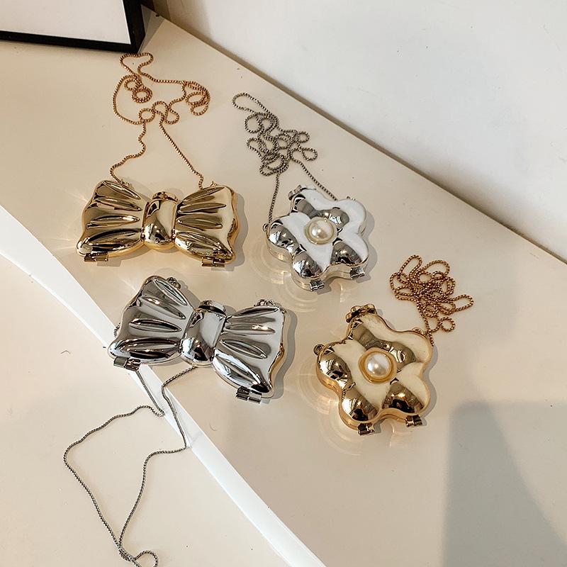 Butterfly metal mouth red envelope new fashion women's mini decorative shoulder messenger chain bag