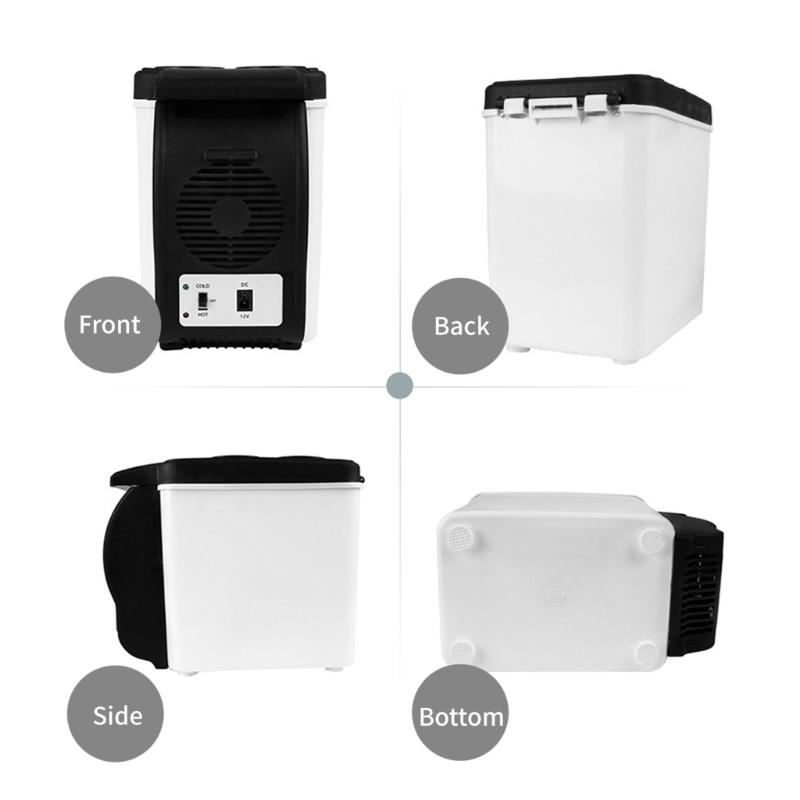 12V Auto Mini Fridge 6L Capacity Quiet Freshness Heating Portable 6 Liter Electric Freshness for Vehicles Camping Travel