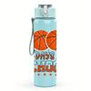 1PC Hundred Days School Basketball Text 750ml Color Plastic Water Bottle Leakproof Flip Straw Lid For Sports Office Home Use