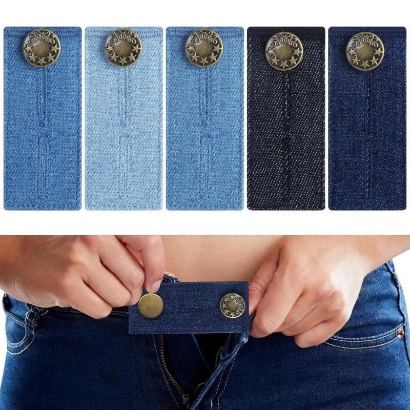 5 шт. Регулируемые удлинители пуговиц для талии, крючки-расширители для пояса джинсов и брюк 5pcs