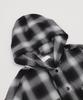 WEGO Hooded Check Big Shirt Black Women's (Small),